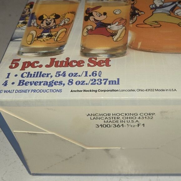 Vintage Disney NOS 5 Piece Juice Set GrandeesVtgEph In Collectable Condition - Picture 2 of 14